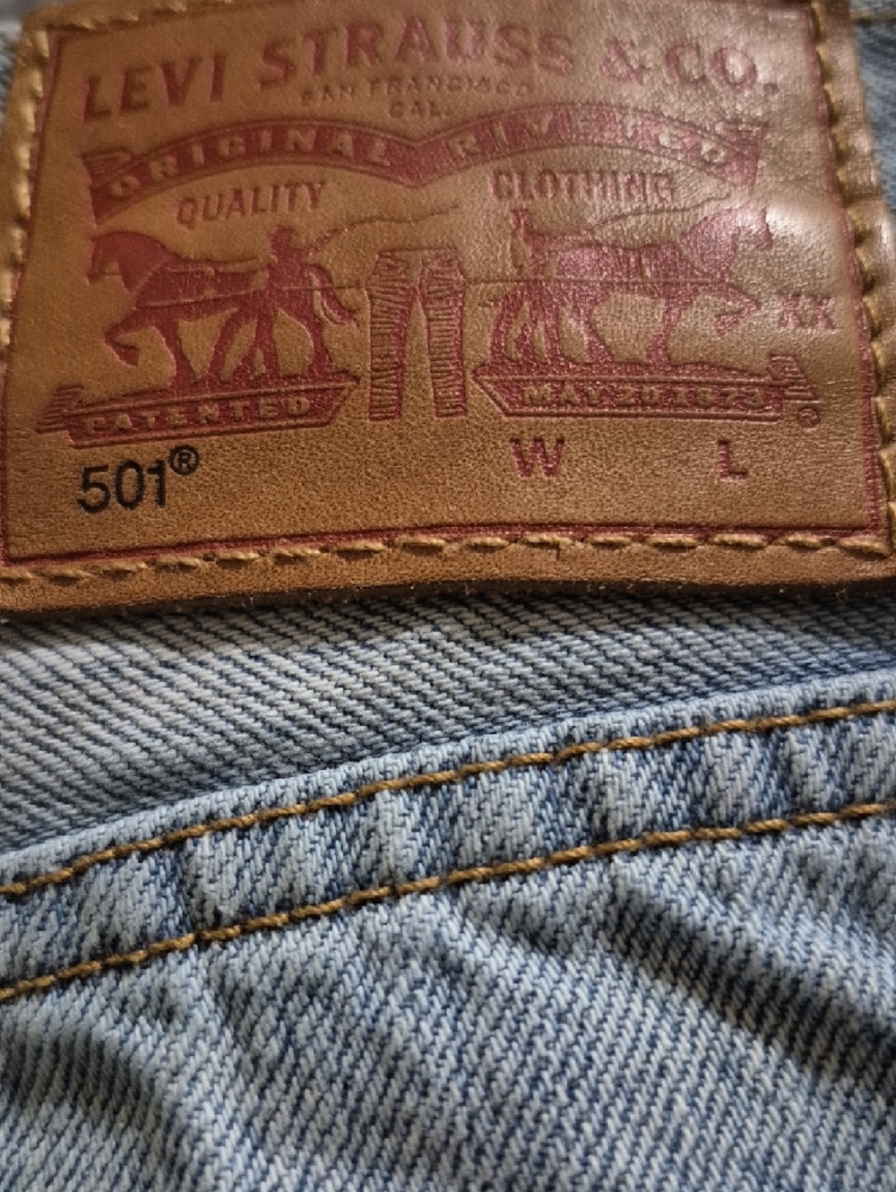 Levi's Light Blue High-Rise Cutoff Denim Shorts - Picture 5 of 6